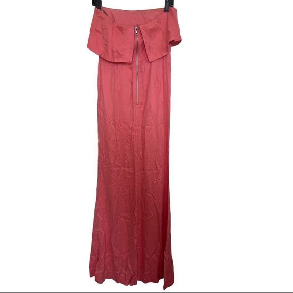 Lovers + Friends Anzen Strawberry Ice Strapless Front Slit Dress Gown - Picture 3 of 10